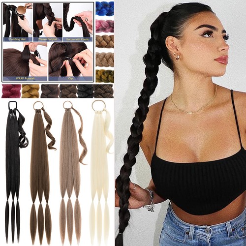 Braid ponytail wrap straight - braid,