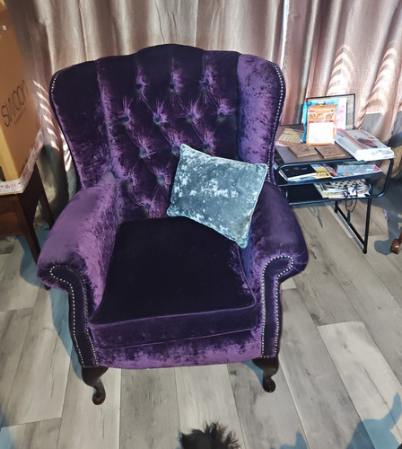 Purple upholstered high back - high,