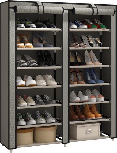 Double row shoe rack - ,