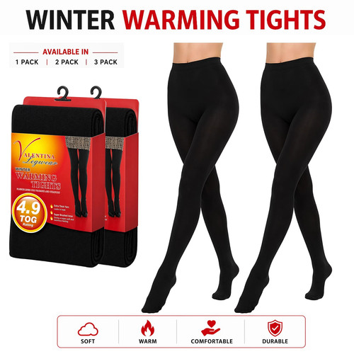 Ladies thermal tights - tights, black