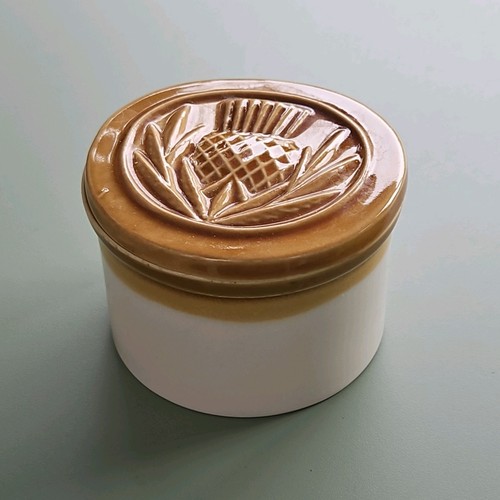 Stoneware jar with brown - jar,