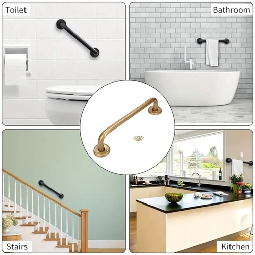 Safety handrail with fixings - with,