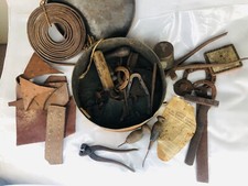 Antique Cobblers Shoe Tools Kit Metal Leather Newspaper Sole Nails File Bundle