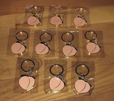 10 Peach Keyring - lovely gifts- Birthdays/Friends - Bargain  -Posted Sameday 