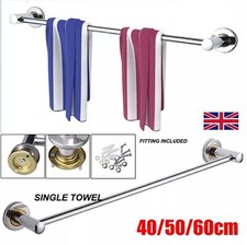 40/50/60cm Single Double Towel Rail Rack Holder Wall Mounted Bathroom Kitchen UK