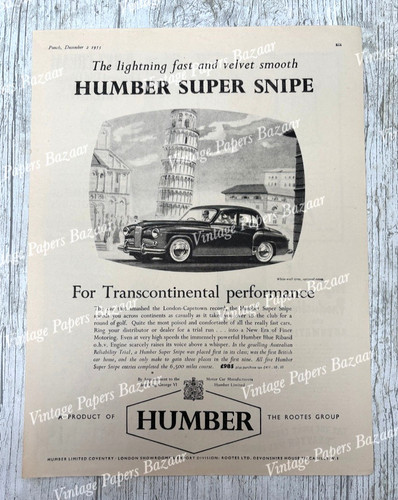 Humber super snipe motor car - motor,