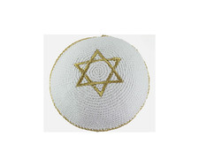 Knitted cotton kippah - cotton, with