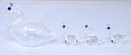 Clear glass swan - clear, and
