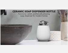 ZESPROKA Ceramic Soap Dispenser with Pump (12oz) Refillable Liquid Soap Bottle