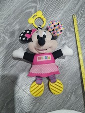 Disney Minnie Mouse Clip On Plush Toy  Pram Bag rattles jingles ect