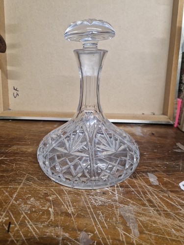 Vintage glass ships decanter - ships,