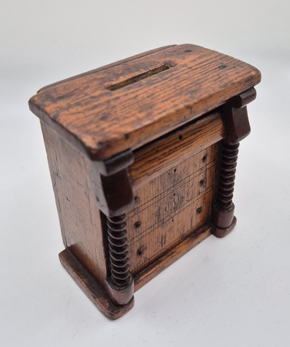 Victorian wooden money - box, in