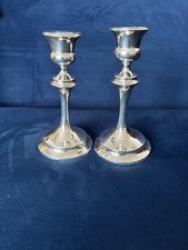 CHESTER - 1912 Pair Of Silver Candlesticks - Made By S. Blanckensee & Sons Ltd