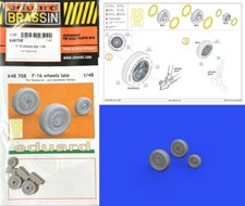 EDUARD BRASSIN RESIN & MASKS 1/48 F-16 Fighting Falcon main & nose wheels Tamiya