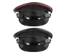 Genuine Leather Black Red Trim