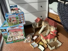 Sylvanian Families Willow Hall House & Conservatory and furniture in boxes 