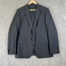 Hugo Boss Blazer Jacket Mens UK 44 R Grey Wool Silk 2 Button Suit Dinner Formal