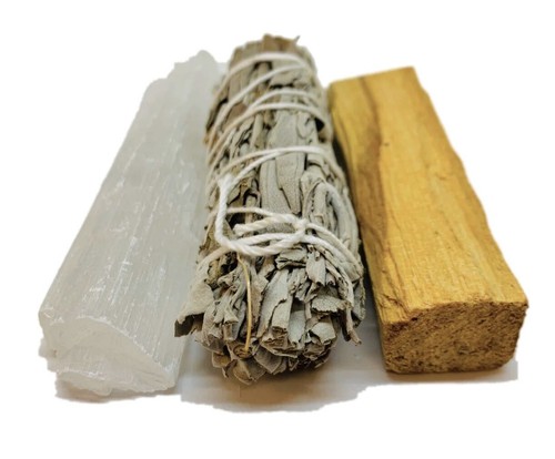 Sage selenite palo - palo, smudge