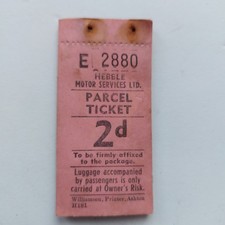 Hebble Motor Services, Yorkshire Bus - unused book of Parcel Tickets 2d - 1960s