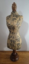 Paper Mache Mannequin Vintage Wooden , Jewelry Stand Female Form Bust 60cm