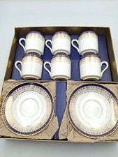 Royal Grafton Majestic Blue Teacups Set Of Six In Box Discontinued