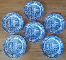 6 Vintage Italian Blue Spode