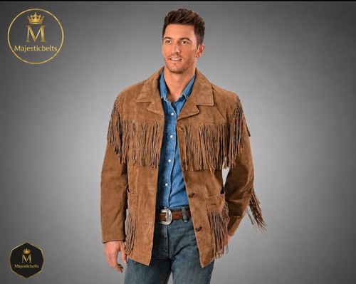 Men vintage fringe leather - men's,