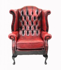 Single Chesterfield Chair Wingback Leather Armchair