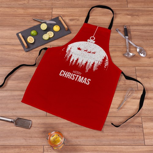 Red christmas bauble apron - christmas,