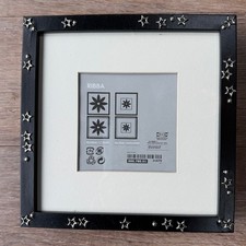 IKEA Ribba Box Black Frame 23cm x23cm mat for 13x13cm WITH STARS