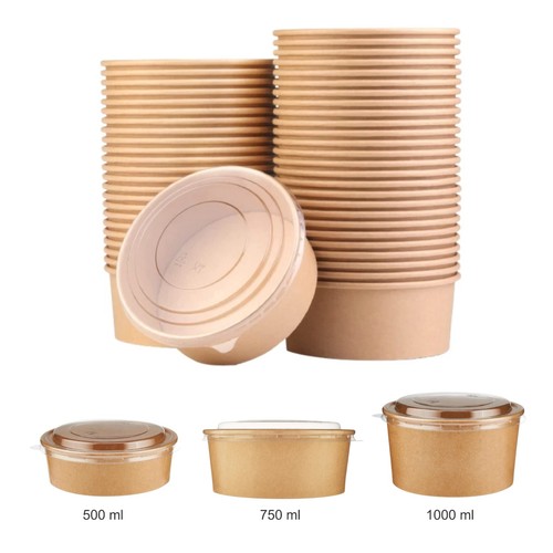 Round kraft deli bowls - round, with