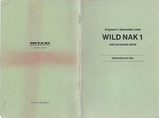 Wild Heerbrugg, not Leica, NAK1 automatic level instruction manual user's guide