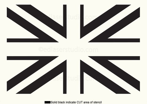 Stencil union jack flag - stencil, uk