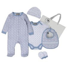 Baby Girl Layette Gift Set & Bag Age 3-6 Months Ditsy Blue Floral Starter Outfit