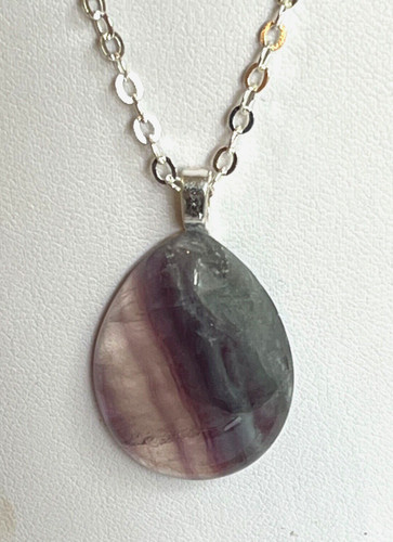 Fluorite teardrop cabochon - fluorite,