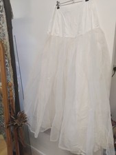Vintage LAURA ASHLEY White Citton UK 10 Netted Underskirt Full Length