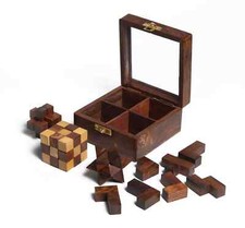 Puzzle Games 4 in 1 3D Wooden