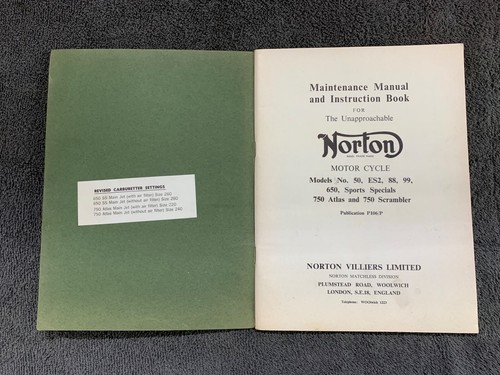 Norton motor cycle instruction - motor,