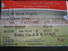 2003 ticket rushden - 04/11/2003,