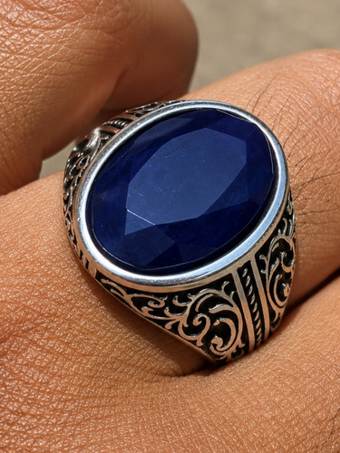 Mens real blue sapphire ring - sapphire,