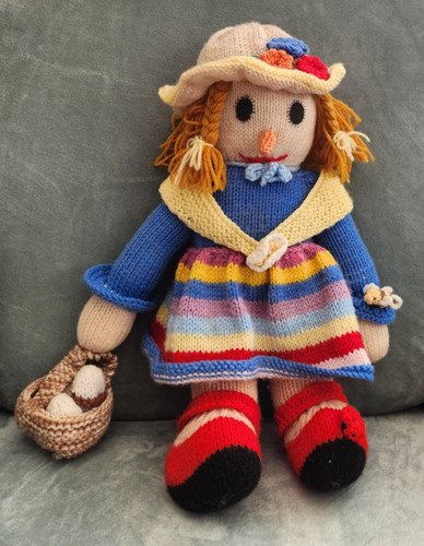 Hand knitted toy doll - toy,