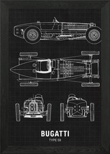 Bugatti Type 59 Framed Wall