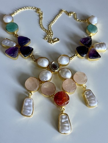 Handmade gemstone necklace - handmade,