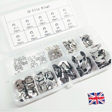 120x Stainless Steel E-Clips External Retaining Washers C-Clip 1.5mm – 10mm +Box