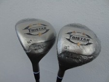 JUNIOR LEFT HAND REGAL TRISTAR 3 @ 38" AND 5 @ 37.5" WOODS STEEL SHAFT GOLF CLUB
