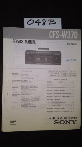 Sony cfs w370 stereo - cfs-w370, boombox