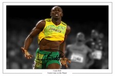 USAIN BOLT SIGNED PHOTO PRINT ATHLETICS OLYMPICS AUTOGRAPH