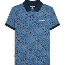 Lambretta Clothing Paisley Brand Polo Navy/Khaki. SALE