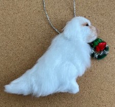 CLUMBER SPANIEL with CHRISTMAS
