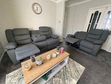 Roma Grey Fabric Recliner 3+2